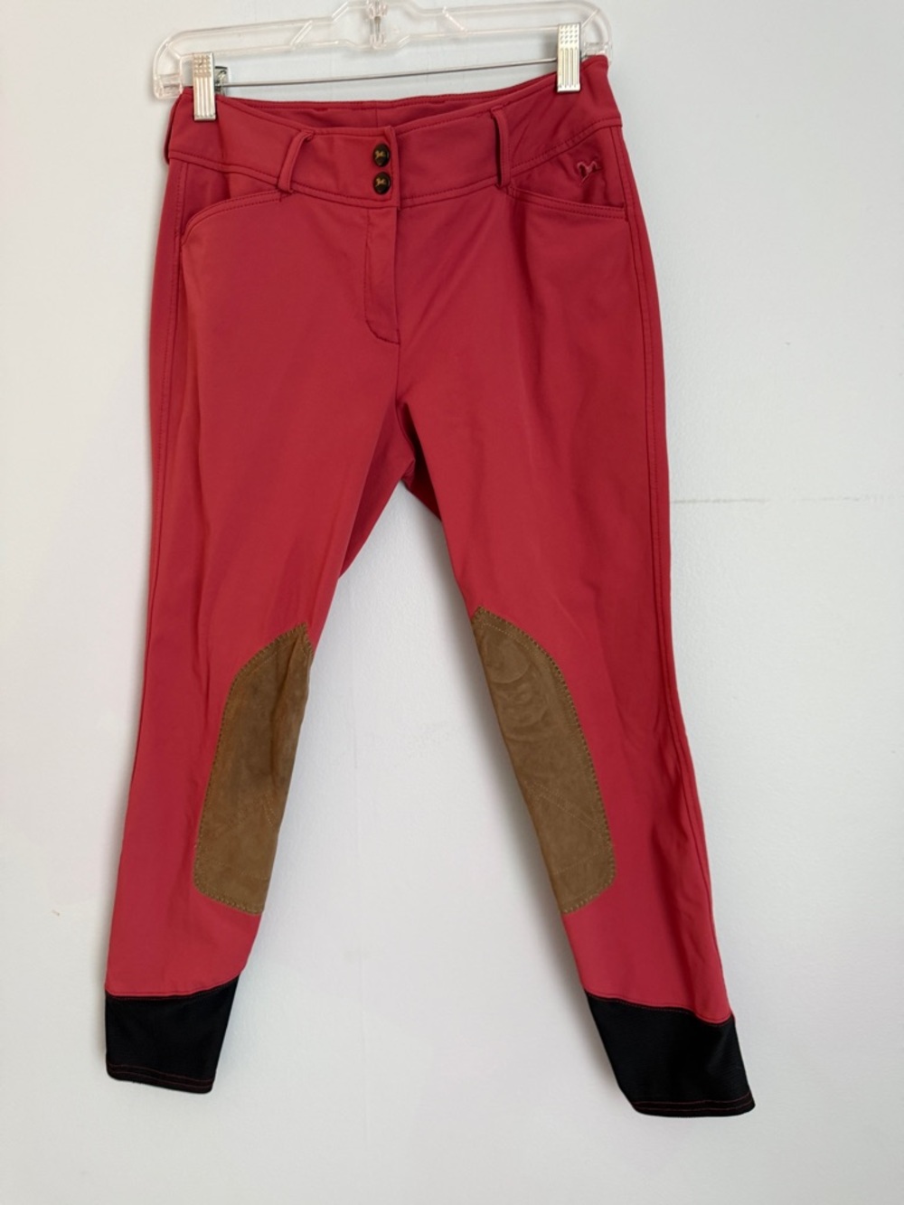 RJ classics gulf zip front Equestrian Breeches with Brown Knee Patches